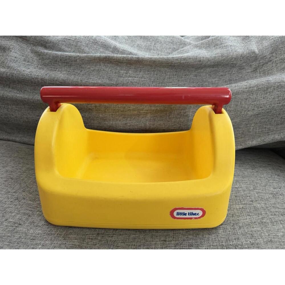 Vintage Little Tikes My First Toolbox Carrier Yellow Plastic Red Handle NO TOOLS